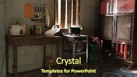  Presentation with thai culture - Cool new PPT theme with traditional thai countryside kitchen backdrop and a wine colored foreground