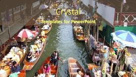  Presentation with bangkok - Theme enhanced with traditional-thai-floating-market-near background and a violet colored foreground