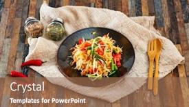 Presentation with green papaya - Amazing presentation design having traditional-thai-food-papaya-salad backdrop and a coral colored foreground