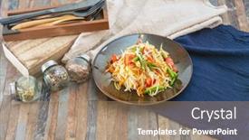  Presentation with green papaya - Cool new slide deck with traditional-thai-food-papaya-salad backdrop and a coral colored foreground