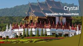  Presentation with kum - Presentation consisting of traditional thai lanna style architecture background and a  colored foreground