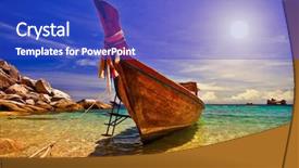  Presentation with thai culture - PPT layouts consisting of traditional thai longtail boat background and a cobalt blue colored foreground