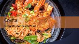  Presentation with curry - Audience pleasing PPT layouts consisting of traditional thai phak kung curry backdrop and a gold colored foreground