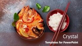  Presentation with milk coconut - Amazing presentation theme having traditional-thai-soup-tom-yum backdrop and a tawny brown colored foreground