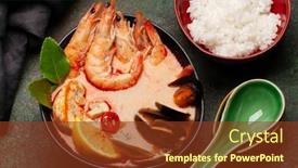  Presentation with coconut milk - Beautiful presentation featuring traditional-thai-soup-tom-yum backdrop and a tawny brown colored foreground