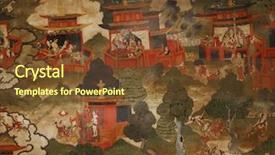  Presentation with thai - Presentation featuring traditional thai style painting background and a tawny brown colored foreground