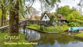  Presentation with roof - Theme featuring traditional-thatched-roof-home background and a tawny brown colored foreground