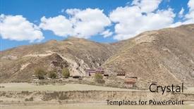  Presentation with traditional - Audience pleasing slide set consisting of traditional tibetan homes in villages backdrop and a coral colored foreground