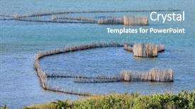  Presentation with africa - Theme consisting of traditional tsonga fish traps built background and a teal colored foreground