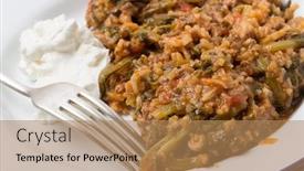  Presentation with mediterranean food - Presentation theme enhanced with traditional-turkish-and-east-mediterranean background and a coral colored foreground