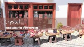  Presentation with turkish - Presentation consisting of traditional-turkish-carpets-shop background and a tawny brown colored foreground