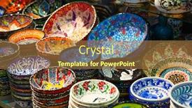  Presentation with ceramics - Presentation design featuring traditional-turkish-ceramics background and a coral colored foreground