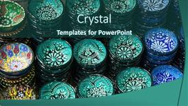  Presentation with ceramics - Amazing presentation design having traditional-turkish-ceramics backdrop and a ocean colored foreground