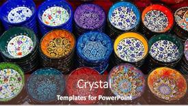  Presentation with ceramics - Beautiful slide set featuring traditional-turkish-ceramics backdrop and a tawny brown colored foreground