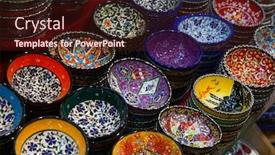  Presentation with ceramics - Presentation design with traditional-turkish-ceramics background and a wine colored foreground