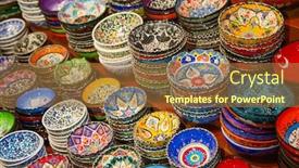 Presentation with ceramics - Cool new slide set with traditional-turkish-ceramics backdrop and a tawny brown colored foreground
