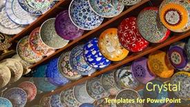  Presentation with ceramics - PPT theme with traditional-turkish-ceramics background and a tawny brown colored foreground
