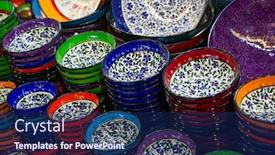  Presentation with ceramics - Presentation theme having traditional-turkish-ceramics background and a navy blue colored foreground