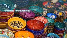  Presentation with ceramics - Slides featuring traditional-turkish-ceramics background and a ocean colored foreground