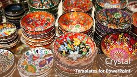  Presentation with ceramics - PPT theme having traditional-turkish-ceramics background and a tawny brown colored foreground