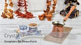  Presentation with turkish - PPT theme with traditional-turkish-coffee-served background and a light gray colored foreground