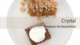  Presentation with turkish - Cool new PPT theme with traditional-turkish-desserts-kataifi backdrop and a soft green colored foreground