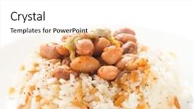  Presentation with traditional food romanian - Audience pleasing PPT theme consisting of traditional turkish food pilav kuru backdrop and a  colored foreground