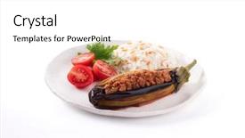  Presentation with food white - Presentation theme featuring traditional turkish food stuffed aubergine background and a white colored foreground