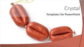  Presentation with halal - Slide deck having traditional-turkish-halal-sucuk background and a white colored foreground