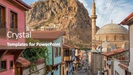  Presentation with castle - Cool new theme with traditional-turkish-ottoman-houses backdrop and a tawny brown colored foreground