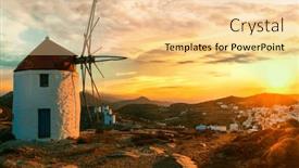  Presentation with cyclades - PPT layouts enhanced with traditional-typical-greek-windmills-amorgos background and a  colored foreground