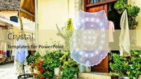  Presentation with traditional - PPT layouts having traditional-typical-villages-of-cyprus background and a blonde colored foreground