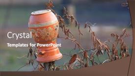  Presentation with clay - Presentation design featuring traditional-ukrainian-clay-jug background and a coral colored foreground