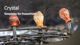 Presentation with traditional musical instruments angklung wood - Beautiful theme featuring traditional ukrainian handmade clay jugs backdrop and a dark gray colored foreground