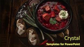  Presentation with red chilli - Audience pleasing presentation theme consisting of traditional-ukrainian-russian-borscht backdrop and a wine colored foreground