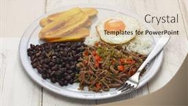  Presentation with traditional - Slide set featuring traditional-venezuelan-dish-called-pabellon background and a lemonade colored foreground