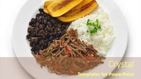  Presentation with traditional - Slides enhanced with traditional-venezuelan-dish-called-pabellon background and a red colored foreground
