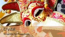 Presentation with venice - Cool new presentation theme with traditional venice mask harlequin backdrop and a yellow colored foreground