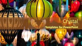  Presentation with lanterns - Amazing PPT layouts having traditional-vietnamese-colorful-lanterns backdrop and a tawny brown colored foreground