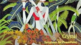  Presentation with traditional wood - PPT theme enhanced with traditional vietnamese folk art handmade background and a tawny brown colored foreground