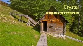  Presentation with traditional - PPT theme enhanced with traditional-village-drvengrad-mecavnik background and a tawny brown colored foreground