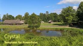  Presentation with rural - Colorful PPT theme enhanced with traditional-village-in-rural-tallinn backdrop and a tawny brown colored foreground