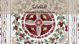  Presentation with embroidery - Colorful presentation design enhanced with traditional vintage embroidery from uzbekistan backdrop and a mint green colored foreground