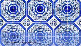  Presentation with tile - Beautiful slides featuring traditional-vintage-portuguese-ceramic-tile backdrop and a light blue colored foreground