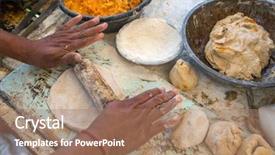  Presentation with traditional - Presentation theme featuring traditional way of making indian background and a coral colored foreground