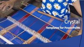  Presentation with weaving - Colorful PPT layouts enhanced with culture lombok - traditional weaving backdrop and a ocean colored foreground