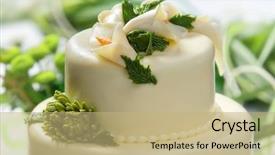  Presentation with white wedding - Cool new slide set with traditional wedding cake backdrop and a coral colored foreground