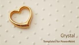  Presentation with golden wedding - Amazing PPT theme having traditional wedding invitation - golden heart on white background backdrop and a lemonade colored foreground
