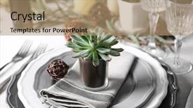  Presentation with dinner invitation - Slides enhanced with traditional wedding invitation - table served with succulents background and a coral colored foreground