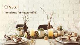  Presentation with living room - Beautiful PPT theme featuring traditional wedding invitation - table served with succulents backdrop and a cream colored foreground